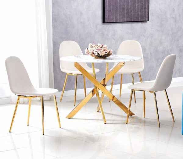 Ensemble chaises + table ronde design - Destock linge