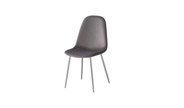 Les 4 chaises scandinave velours gris - Destock linge