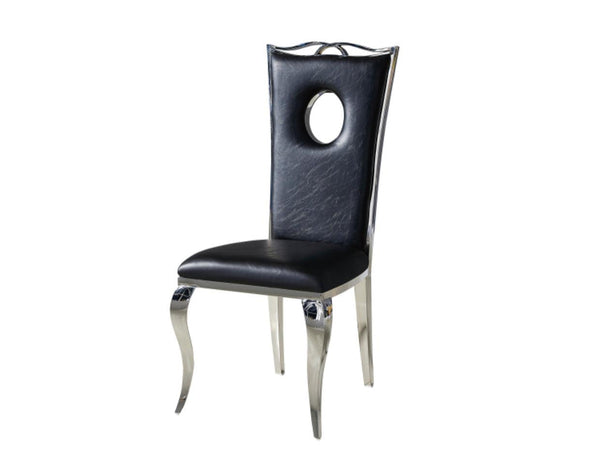 Lot de 4 chaises royal chrome noir - Destock linge