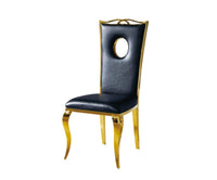 Lot de 4 chaises royal doré noir - Destock linge