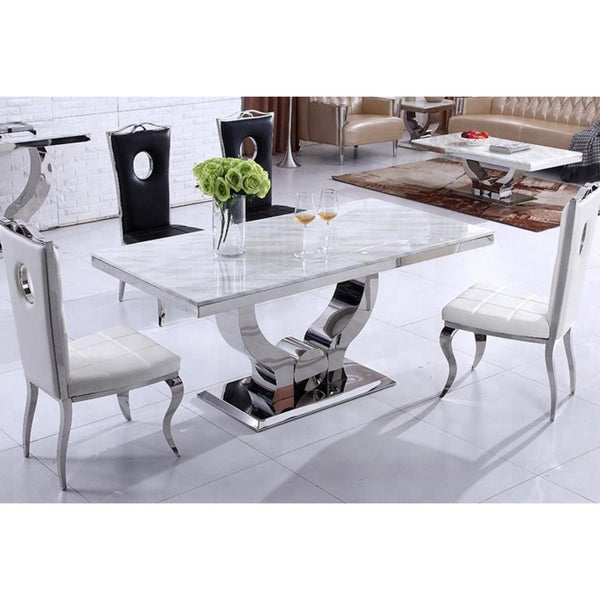 Table repas TROPHEE marbre blanc - Destock linge